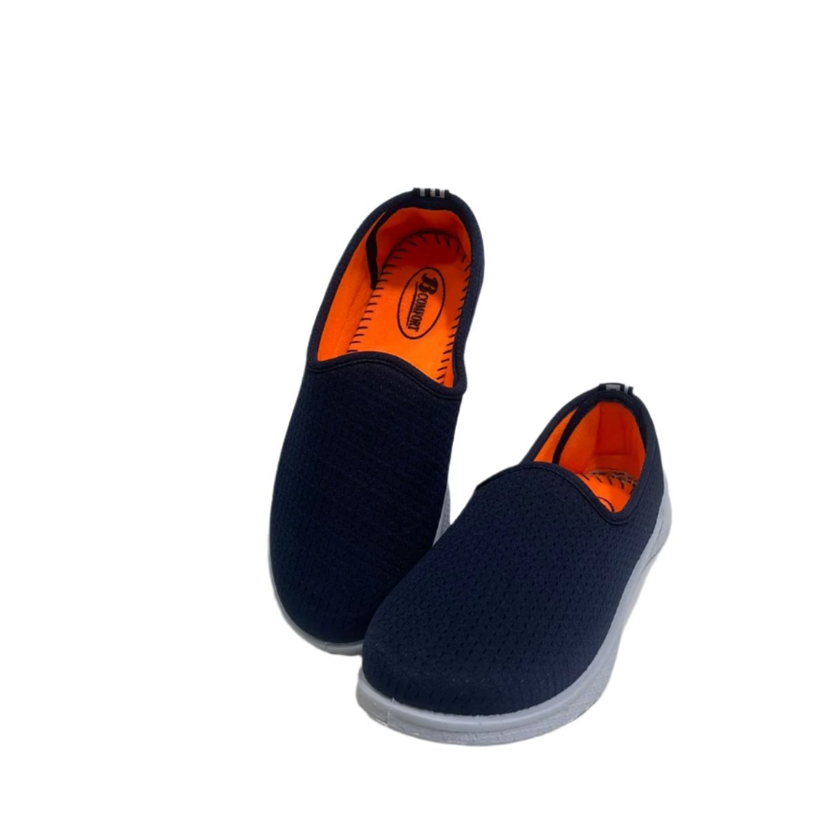 Textured Navy Slip-Ons