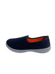 Textured Navy Slip-Ons