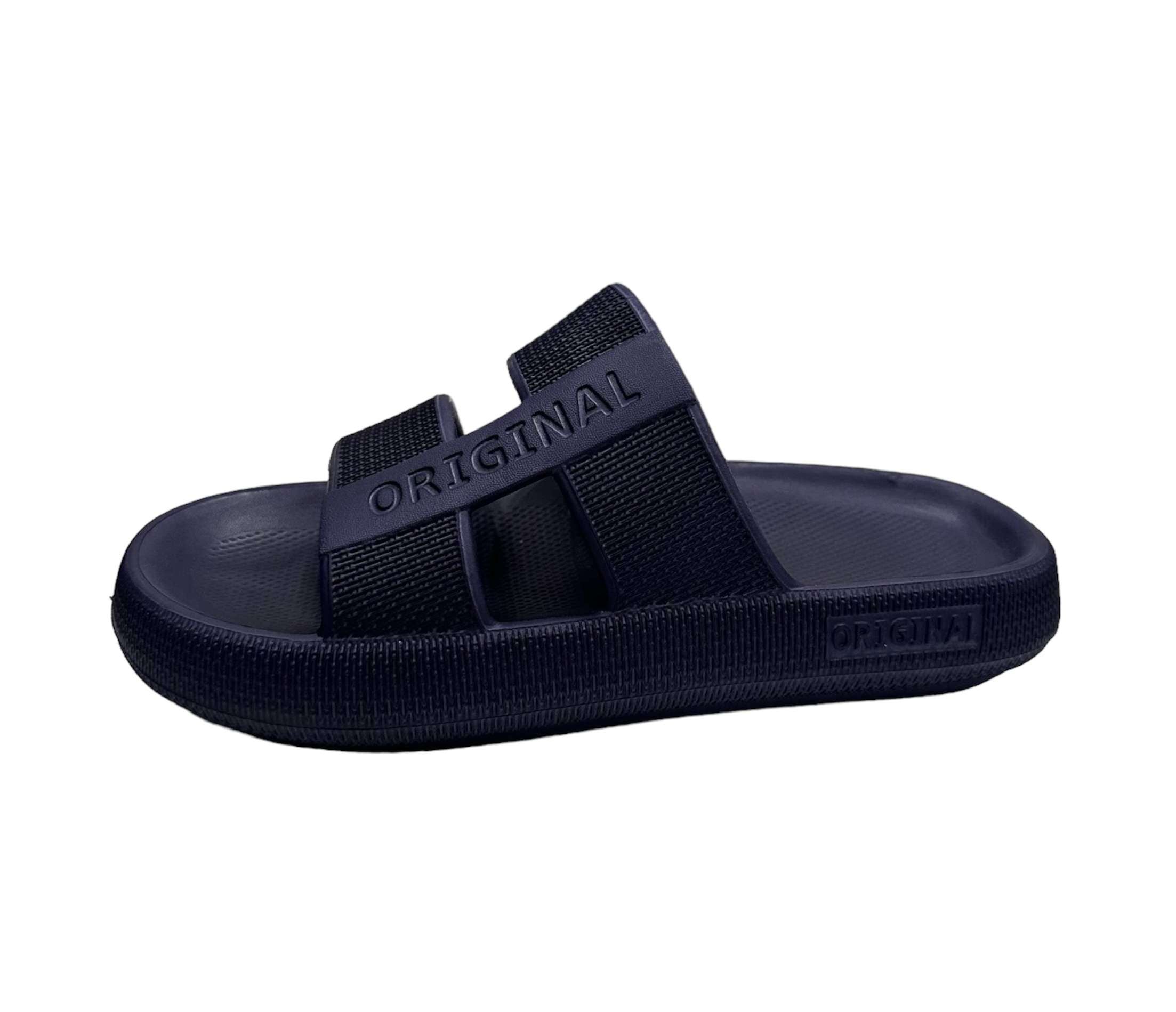 Double Strap Plain Soft Slide