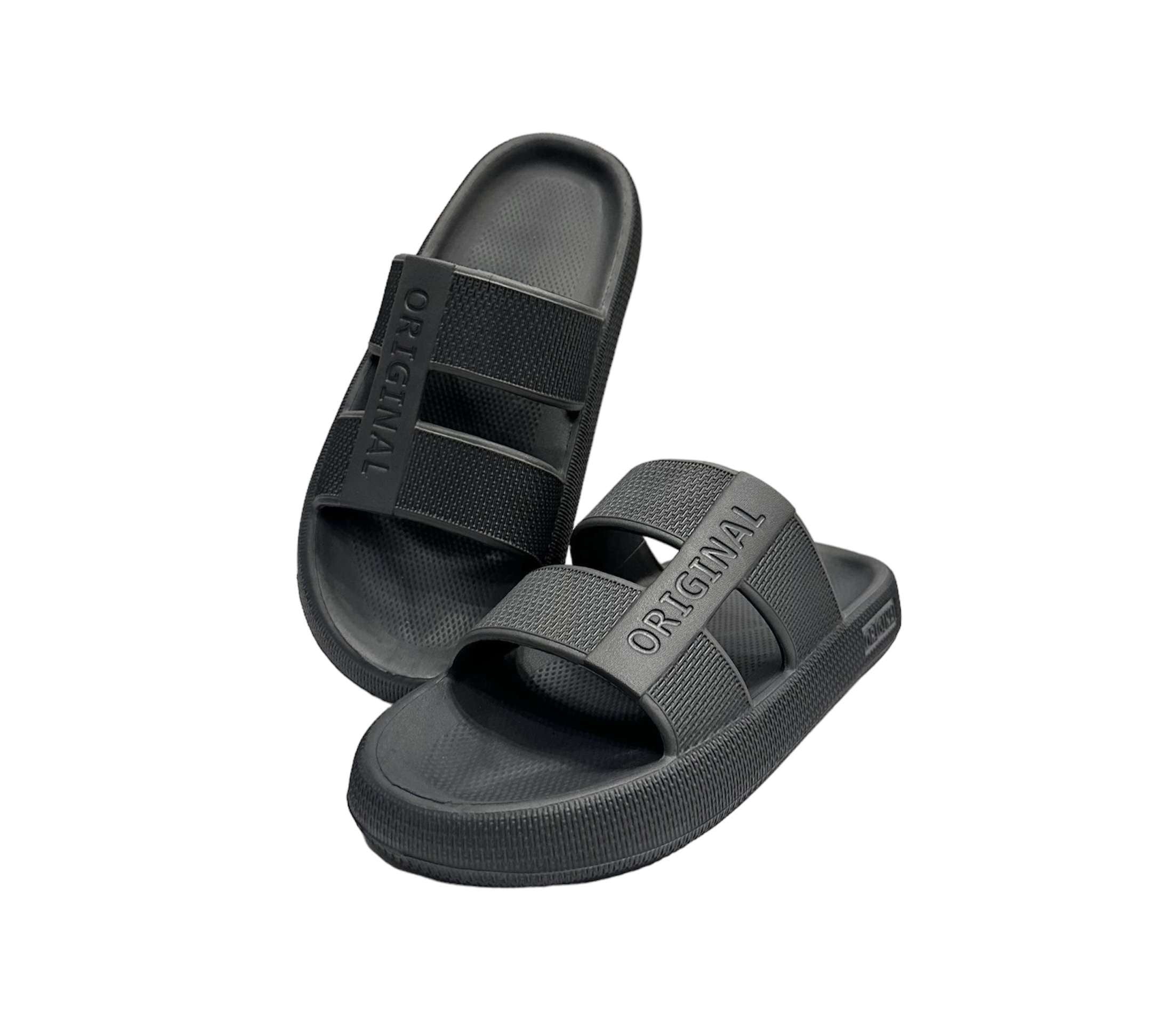 Double Strap Plain Soft Slide