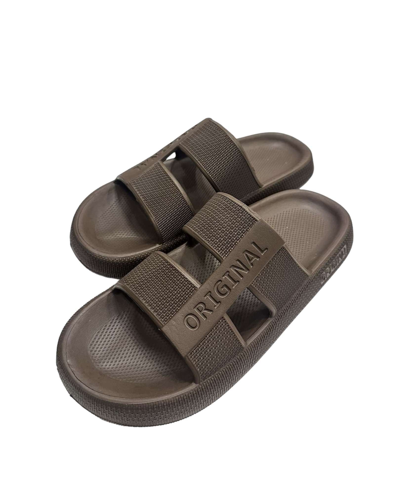 Double Strap Plain Soft Slide